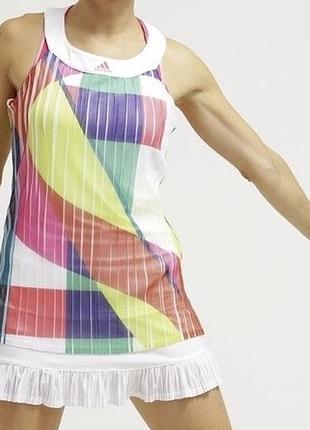 Adidas яркий спортивный топ майка разноцветный s adizero гофре складки