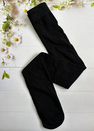 Колготы хлопковые детские черные h&amp;m, размеры от 98 до 152 см (2-12 лет)