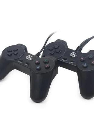 Геймпад gembird jpd-ub2-01, черный, usb, комплект из двух геймпадов, для пк, 10 кнопок
