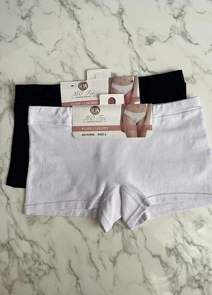 Труси боксерки бавовняні білі та чорні