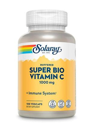 Витамины и минералы solaray super bio vitamin c timed release, 100 вегакапсул
