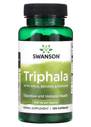 Трифала swanson triphala 500 mg, 100 капсул для поддержки пищеварительной системы