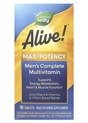 Вітаміни та мінерали nature's way alive! max3 potency men's, 90 таблеток