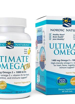 Жирные кислоты nordic naturals ultimate omega xtra, 60 капсул