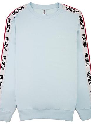 Світшот moschino underwear на лампасах logo taped arm sweatshirt light blue