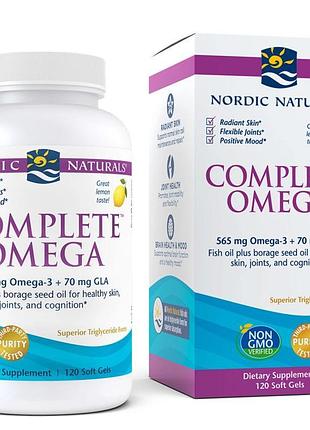 Жирні кислоти nordic naturals complete omega, 120 капсул лимон