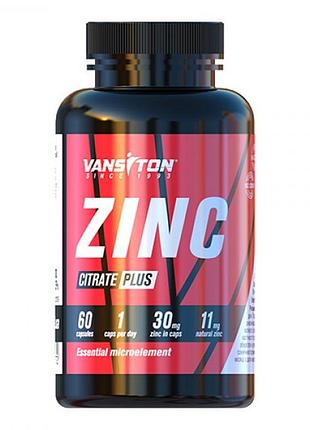 Витамины и минералы vansiton zinc citrate plus, 60 капсул