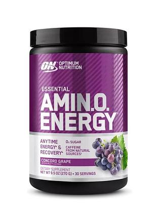 Передтренувальний комплекс optimum nutrition essential amino energy, 270 грам - виноград