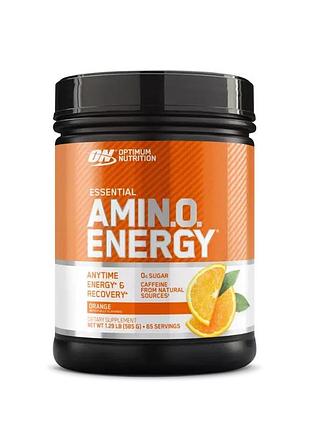 Передтренувальний комплекс optimum nutrition essential amino energy, 585 грам - апельсин