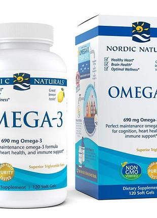 Жирные кислоты nordic naturals omega-3, 120 капсул