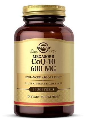 Натуральна добавка solgar coq-10 600 mg megasorb, 30 капсул