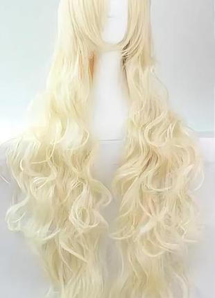 Перука хвиляста аніме косплей "блондинка" 80см білий