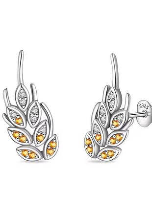 Серьги колорки серебро 925