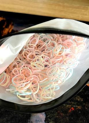 Ніжно-кольорові різнобарвні резинки для волосся афро заколки гумові резиночки силіконові мікро резинки