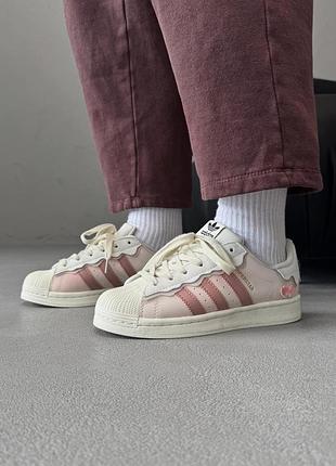 Женские кроссовки adidas superstar sakura pink адидас суперстар розового цвета
