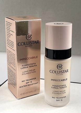 Оригінал. collistar impeccabile long wear foundation стійкий тональний крем 👉🏻spf 15 1n avory 30 мл