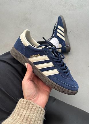 Женские кроссовки adidas spezial blue cream Адидас синего с кремовыми цветами
