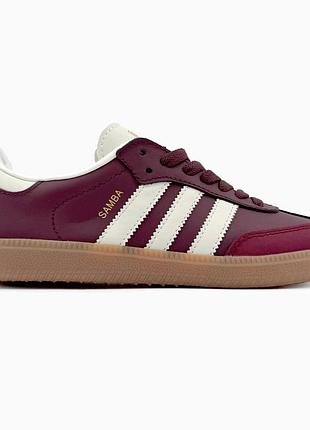 Мужские кроссовки adidas samba bordo адидас самба бордового цвета