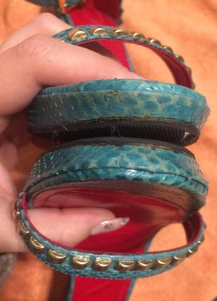 Cesare paciotti бирюзовые босоножки сандали из змеиной кожи питона на шпильке 25-25.59 фото