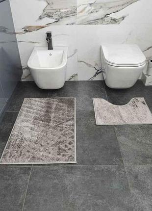 Набір для ванної 50*8050*40см світло-сірий з вирізом ромб тм dariana