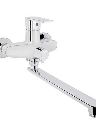 Смеситель настенный хром для ванны 35c 005 (k35) с длинным поворотным изливом brin35c005 тм brinex