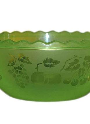 Миска пл. 3,5 л пища для фруктов прозрачная, зеленая тм al-plastik