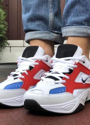 Р.44,45,46 кросівки nike m2k tekno (біло/червоно/сині)4 фото