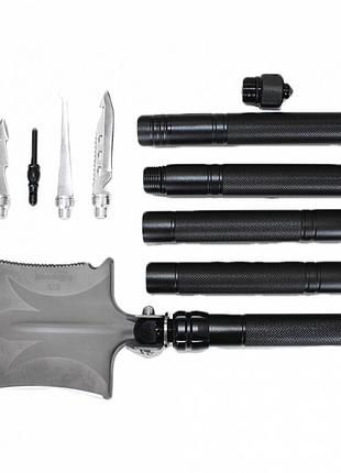 Многофункциональная туристическая саперная лопата adimanti hk002 11-в-1 складная с чехлом