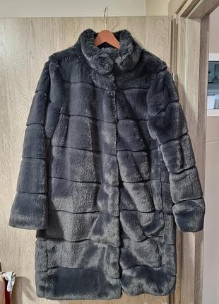 Шуба reserved из темно-серого экомеха (42)