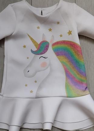 Плаття на дівчинку нарядне з єдиноріжкою, розмір 116