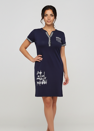 Летнее платье с коротким рукавом и карманами 7398