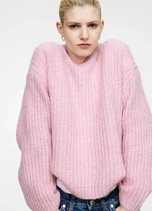 Нежный розовый свитер шерсть, альпака arket