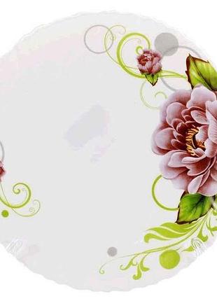 Тарілка мілка d=19см 6616/s №7,5 бузковий піон (6шт/уп) хвилястий край тм lumines