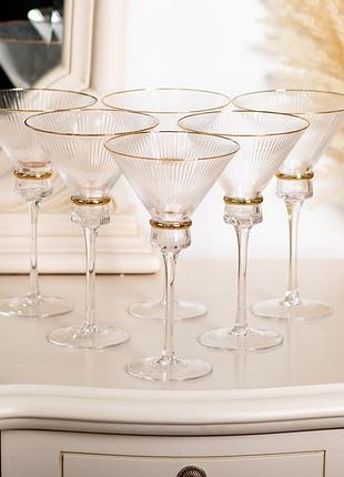 Набор бокалов для мартини stunning 6 штук по 300 мл, прозрачный