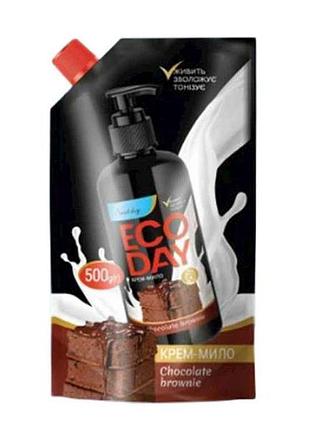 Крем-мыло жидкое 500мл дом-пак шоколадный брауни тм eco day