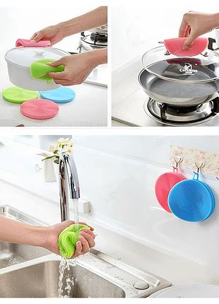 Губка мочалка прихватка для посуды силиконовая better sponge 4 в 1 оранжевый