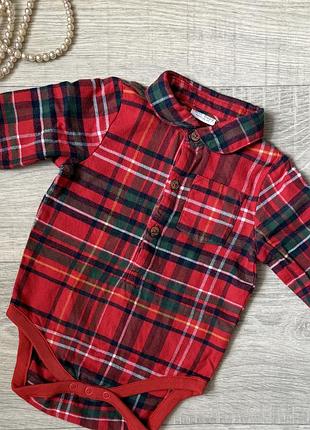 Боді-рубашка в клітинку, новорічне