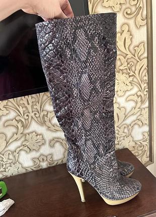 Чоботи під рептилію шкіряні