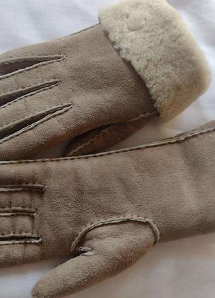 Зимние женские меховые перчатки, перчатки из овчины в стиле ugg