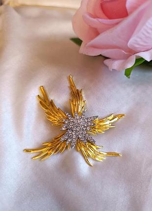 Шикарная брошь звезда 🌟 с камнями стиль tiffany