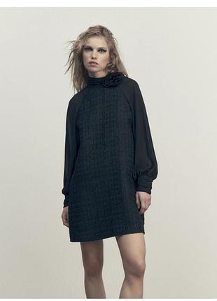 Твідова сукня zara з трендовою трояндою жіноча м