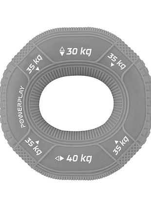 Эспандер кистевой силиконовый powerplay pp-4331 hand grip large 30-35-40 кг. серый