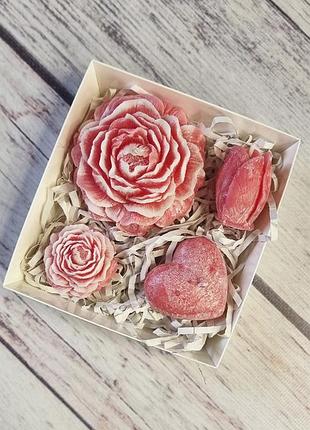 Свечи ручной работы, подарочный набор свечей ручной работы, лесные ягоды