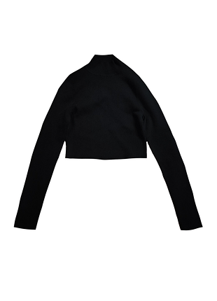 Черный кроп лонгслив