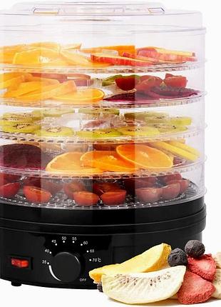 Сушарка для фруктів та овочів 5 ярусів 800вт чорний rainberg rb-912 електро дегідратор