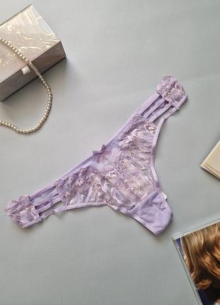 Стринги кружевные танга hunkemoller mорди 10 лавандовые