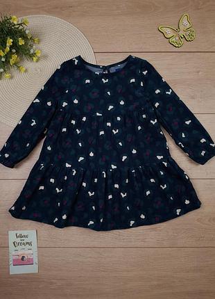 Детское вельветовое платье 2-3 года okaidi с длинным рукавом для девочки