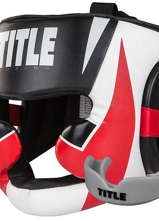 Боксерский шлем title mma command full black/red/white m (капа в комплекте)