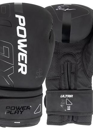 Боксерські рукавиці powerplay 3024 ultra mat чорно-білі 14 унцій