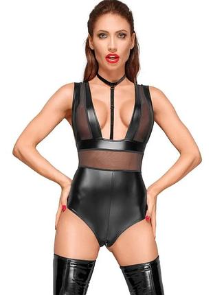 Женское эротическое боди noir handmade f183 powerwetlook body черный l (sx0055)